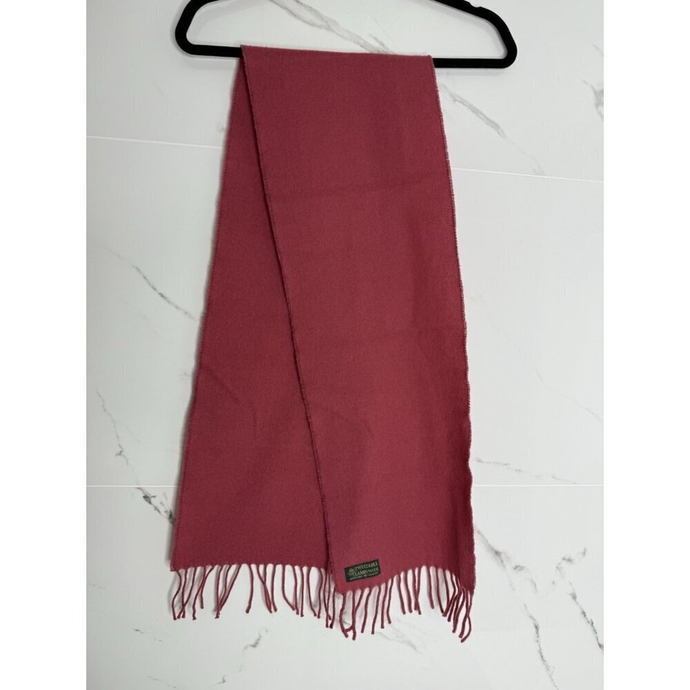 VTG Tweedmill British Made Pure Wool Lambswool Scarf Mauve Soft Unused Cozy​​​